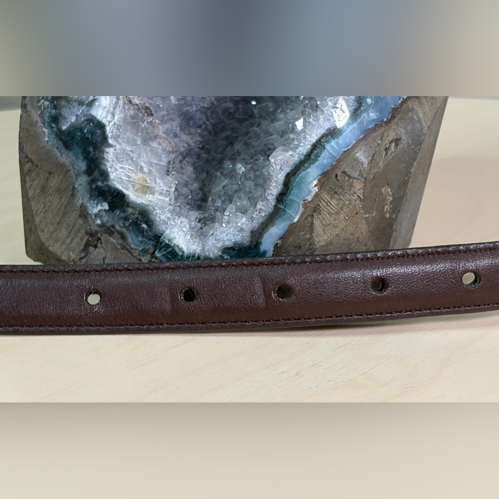 Vintage Coach Mahogany Brown Leather Belt Brass Buckle 8528 EUC - Picture 7 of 14